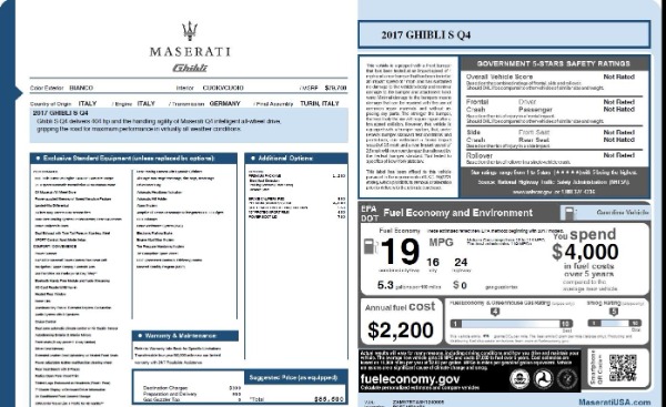 New 2017 Maserati Ghibli S Q4 for sale Sold at Alfa Romeo of Westport in Westport CT 06880 26