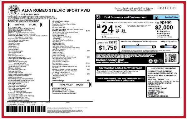New 2018 Alfa Romeo Stelvio Sport Q4 for sale Sold at Alfa Romeo of Westport in Westport CT 06880 21