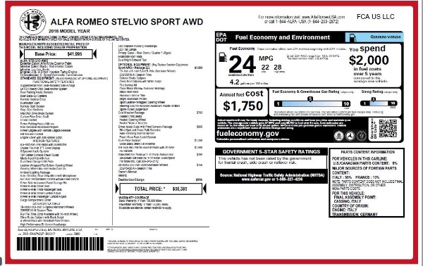 New 2018 Alfa Romeo Stelvio Sport Q4 for sale Sold at Alfa Romeo of Westport in Westport CT 06880 2