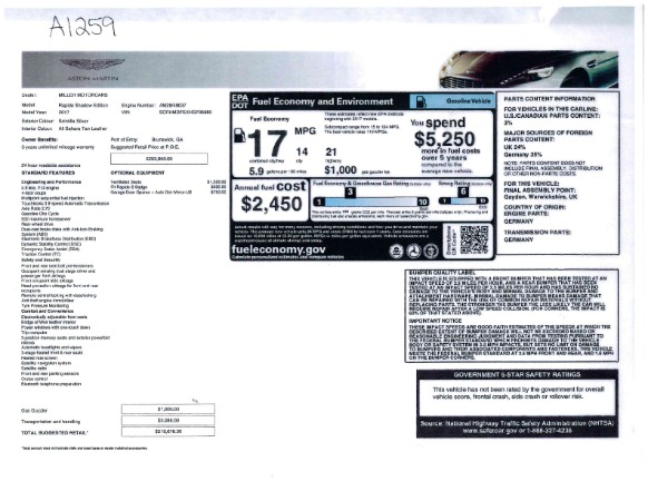 Used 2017 Aston Martin Rapide S Sedan for sale Sold at Alfa Romeo of Westport in Westport CT 06880 26