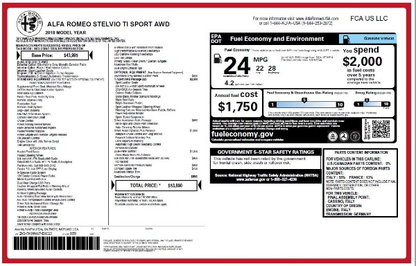 New 2018 Alfa Romeo Stelvio Ti Sport Q4 for sale Sold at Alfa Romeo of Westport in Westport CT 06880 25