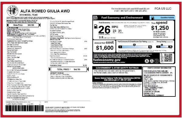 New 2018 Alfa Romeo Giulia Q4 for sale Sold at Alfa Romeo of Westport in Westport CT 06880 26
