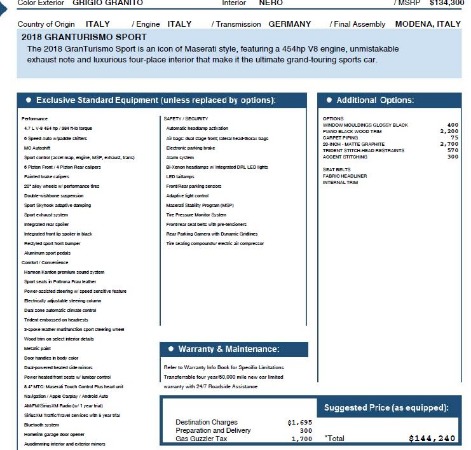 New 2018 Maserati GranTurismo Sport for sale Sold at Alfa Romeo of Westport in Westport CT 06880 24
