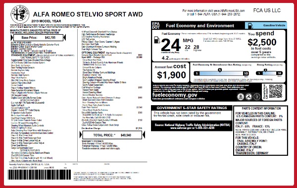New 2019 Alfa Romeo Stelvio Q4 for sale Sold at Alfa Romeo of Westport in Westport CT 06880 26