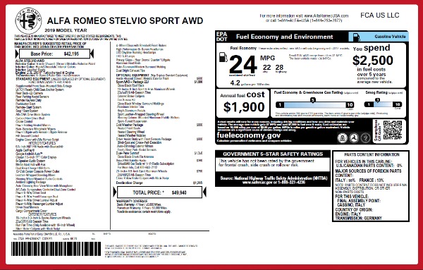 New 2019 Alfa Romeo Stelvio Sport Q4 for sale Sold at Alfa Romeo of Westport in Westport CT 06880 27