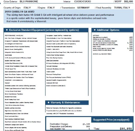 New 2019 Maserati Ghibli S Q4 for sale Sold at Alfa Romeo of Westport in Westport CT 06880 27