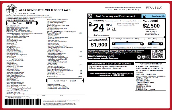 New 2019 Alfa Romeo Stelvio Ti Sport Q4 for sale Sold at Alfa Romeo of Westport in Westport CT 06880 26