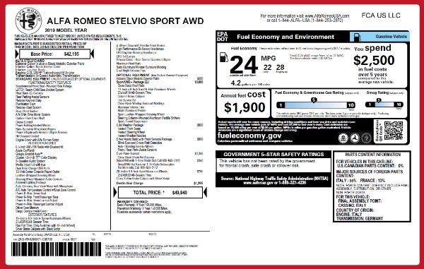 New 2019 Alfa Romeo Stelvio Sport Q4 for sale Sold at Alfa Romeo of Westport in Westport CT 06880 26