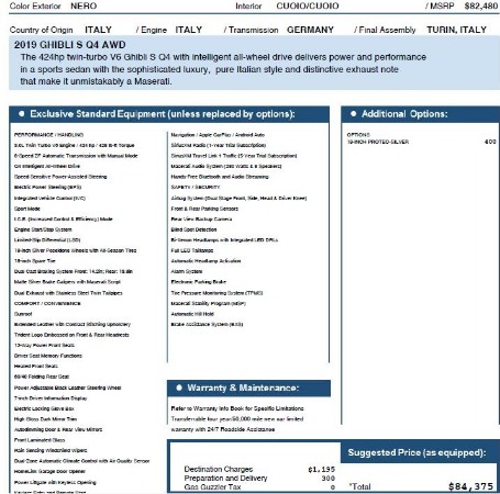 New 2019 Maserati Ghibli S Q4 for sale Sold at Alfa Romeo of Westport in Westport CT 06880 27