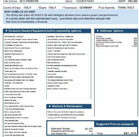 New 2019 Maserati Ghibli S Q4 for sale Sold at Alfa Romeo of Westport in Westport CT 06880 26