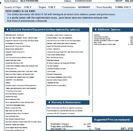 New 2019 Maserati Ghibli S Q4 for sale Sold at Alfa Romeo of Westport in Westport CT 06880 25