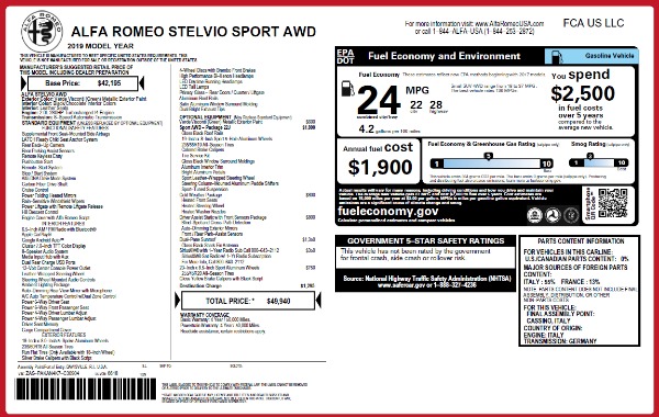 New 2019 Alfa Romeo Stelvio Sport Q4 for sale Sold at Alfa Romeo of Westport in Westport CT 06880 27