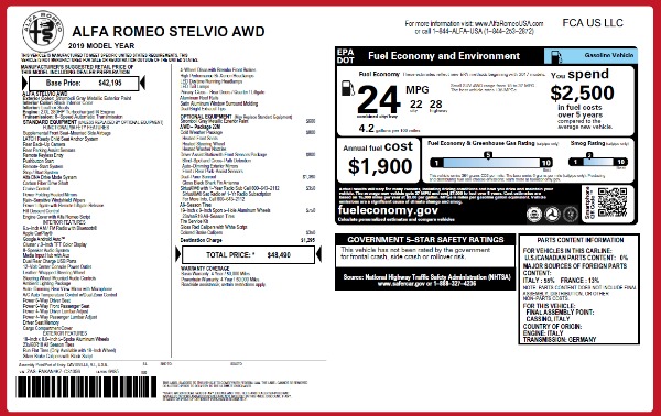 New 2019 Alfa Romeo Stelvio Q4 for sale Sold at Alfa Romeo of Westport in Westport CT 06880 2