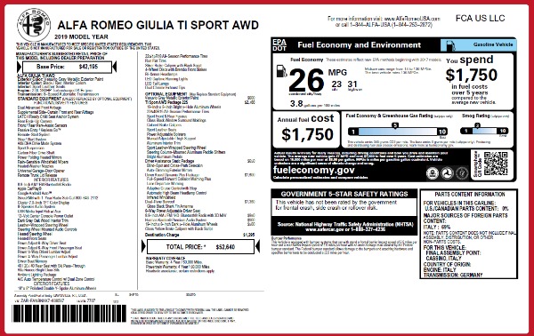 New 2019 Alfa Romeo Giulia Ti Sport Q4 for sale Sold at Alfa Romeo of Westport in Westport CT 06880 26