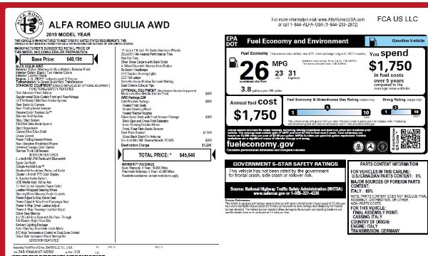 New 2019 Alfa Romeo Giulia Q4 for sale Sold at Alfa Romeo of Westport in Westport CT 06880 26