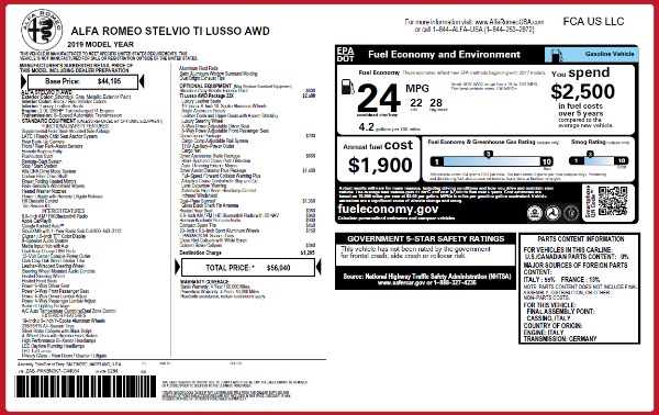 New 2019 Alfa Romeo Stelvio Ti Lusso Q4 for sale Sold at Alfa Romeo of Westport in Westport CT 06880 21