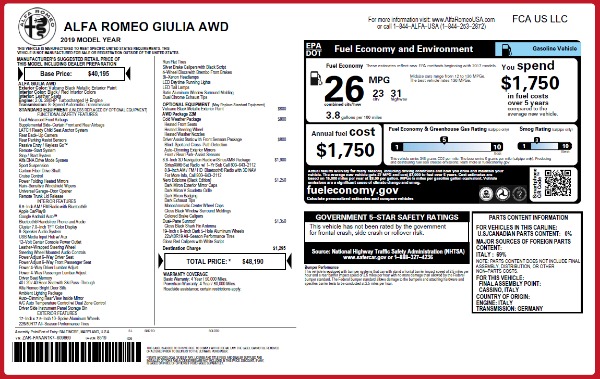 New 2019 Alfa Romeo Giulia Q4 for sale Sold at Alfa Romeo of Westport in Westport CT 06880 26