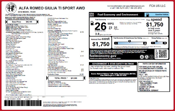 New 2019 Alfa Romeo Giulia Ti Sport Q4 for sale Sold at Alfa Romeo of Westport in Westport CT 06880 26