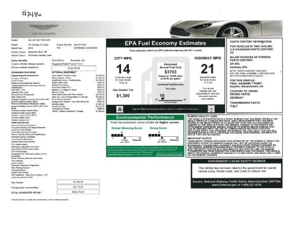 Used 2012 Aston Martin V8 Vantage S Coupe for sale Sold at Alfa Romeo of Westport in Westport CT 06880 21