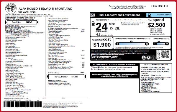 New 2019 Alfa Romeo Stelvio Ti Sport Q4 for sale Sold at Alfa Romeo of Westport in Westport CT 06880 2