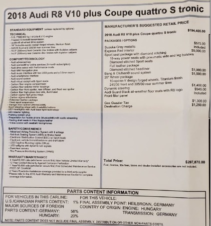 Used 2018 Audi R8 5.2 quattro V10 Plus for sale Sold at Alfa Romeo of Westport in Westport CT 06880 27