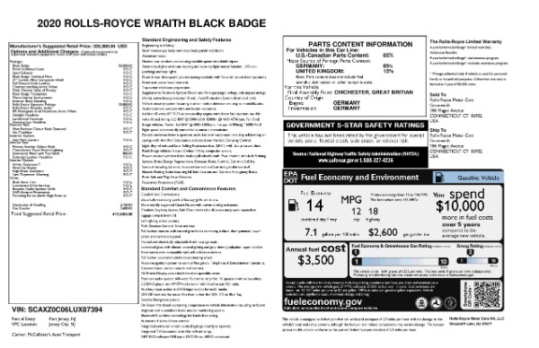 New 2020 Rolls-Royce Wraith Black Badge for sale Sold at Alfa Romeo of Westport in Westport CT 06880 26
