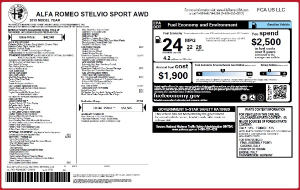 New 2019 Alfa Romeo Stelvio Sport Q4 for sale Sold at Alfa Romeo of Westport in Westport CT 06880 25