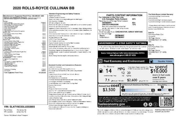 New 2020 Rolls-Royce Cullinan Black Badge for sale Sold at Alfa Romeo of Westport in Westport CT 06880 11