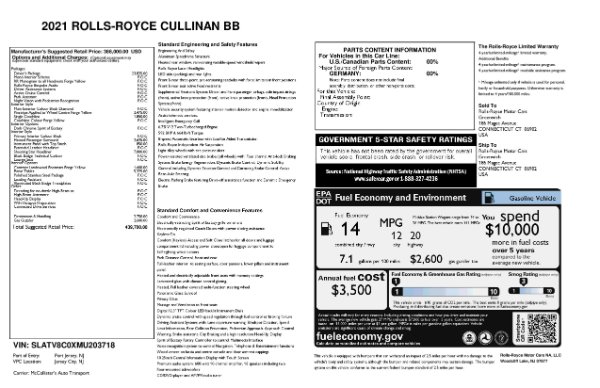 New 2021 Rolls-Royce Cullinan Black Badge for sale $439,700 at Alfa Romeo of Westport in Westport CT 06880 11