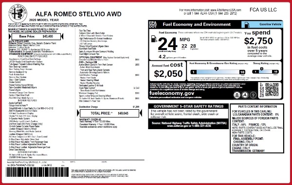 New 2020 Alfa Romeo Stelvio Q4 for sale $49,045 at Alfa Romeo of Westport in Westport CT 06880 2