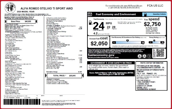 New 2020 Alfa Romeo Stelvio Ti Sport Q4 for sale Sold at Alfa Romeo of Westport in Westport CT 06880 2