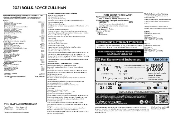 New 2021 Rolls-Royce Cullinan for sale Sold at Alfa Romeo of Westport in Westport CT 06880 25