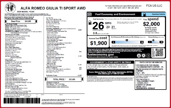 New 2020 Alfa Romeo Giulia Ti Sport Q4 for sale Sold at Alfa Romeo of Westport in Westport CT 06880 28