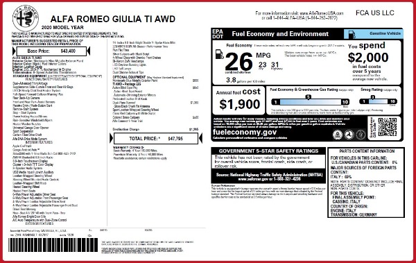 New 2020 Alfa Romeo Giulia Ti Q4 for sale Sold at Alfa Romeo of Westport in Westport CT 06880 28