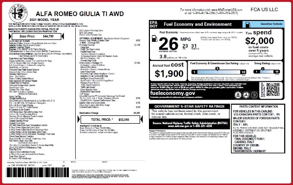 New 2021 Alfa Romeo Giulia Ti Q4 for sale Sold at Alfa Romeo of Westport in Westport CT 06880 27
