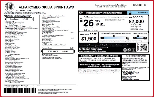 New 2021 Alfa Romeo Giulia Q4 for sale Call for price at Alfa Romeo of Westport in Westport CT 06880 28