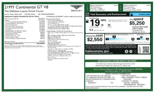 New 2021 Bentley Continental GT V8 for sale Sold at Alfa Romeo of Westport in Westport CT 06880 26