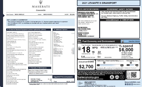 New 2021 Maserati Levante S Q4 GranSport for sale Sold at Alfa Romeo of Westport in Westport CT 06880 2