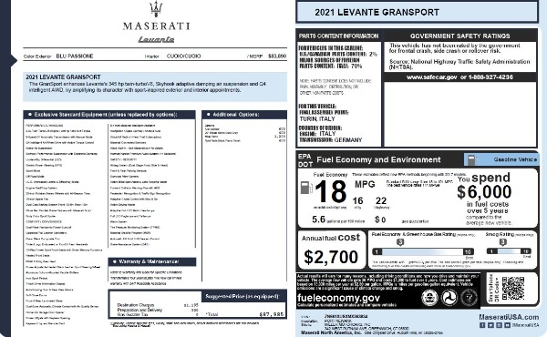 New 2021 Maserati Levante Q4 GranSport for sale Sold at Alfa Romeo of Westport in Westport CT 06880 22