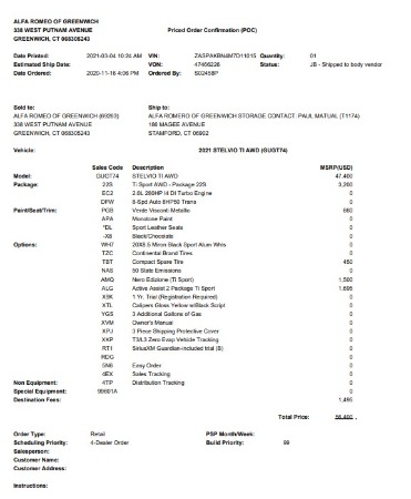 New 2021 Alfa Romeo Stelvio Ti Sport Q4 for sale Sold at Alfa Romeo of Westport in Westport CT 06880 2