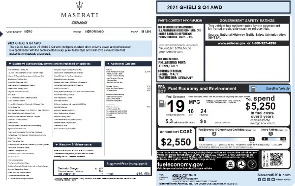 New 2021 Maserati Ghibli S Q4 for sale Sold at Alfa Romeo of Westport in Westport CT 06880 27