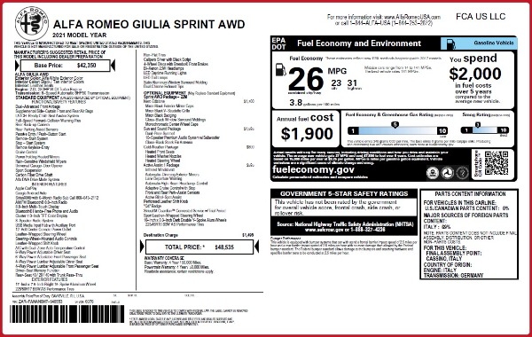 New 2021 Alfa Romeo Giulia Q4 for sale Sold at Alfa Romeo of Westport in Westport CT 06880 28