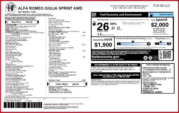 New 2021 Alfa Romeo Giulia Q4 for sale Sold at Alfa Romeo of Westport in Westport CT 06880 2