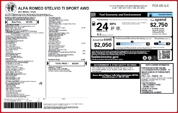 New 2021 Alfa Romeo Stelvio Ti Sport Q4 for sale Sold at Alfa Romeo of Westport in Westport CT 06880 24