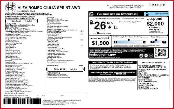 New 2021 Alfa Romeo Giulia Q4 for sale Call for price at Alfa Romeo of Westport in Westport CT 06880 23