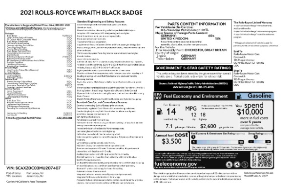 New 2021 Rolls-Royce Wraith Black Badge for sale Sold at Alfa Romeo of Westport in Westport CT 06880 9