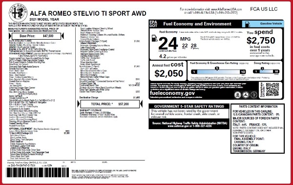 New 2021 Alfa Romeo Stelvio Ti Sport Q4 for sale Sold at Alfa Romeo of Westport in Westport CT 06880 24