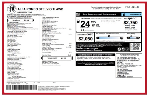 New 2021 Alfa Romeo Stelvio Ti for sale Sold at Alfa Romeo of Westport in Westport CT 06880 2