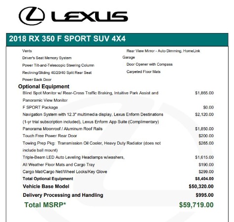 Used 2018 Lexus RX 350 F SPORT for sale $46,500 at Alfa Romeo of Westport in Westport CT 06880 28