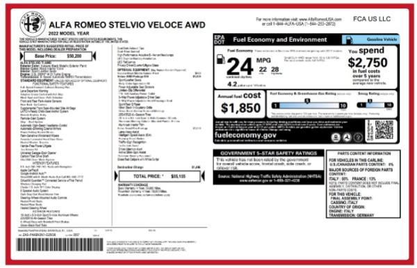 New 2022 Alfa Romeo Stelvio Veloce for sale Sold at Alfa Romeo of Westport in Westport CT 06880 24